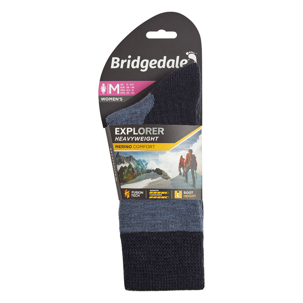Bridgedale Heavyweight Explorer Women's Socks in Storm Blue - Image 3